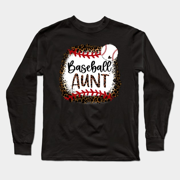 Baseball Aunt Leopard   Baseball Aunt Long Sleeve T-Shirt by Wonder man 